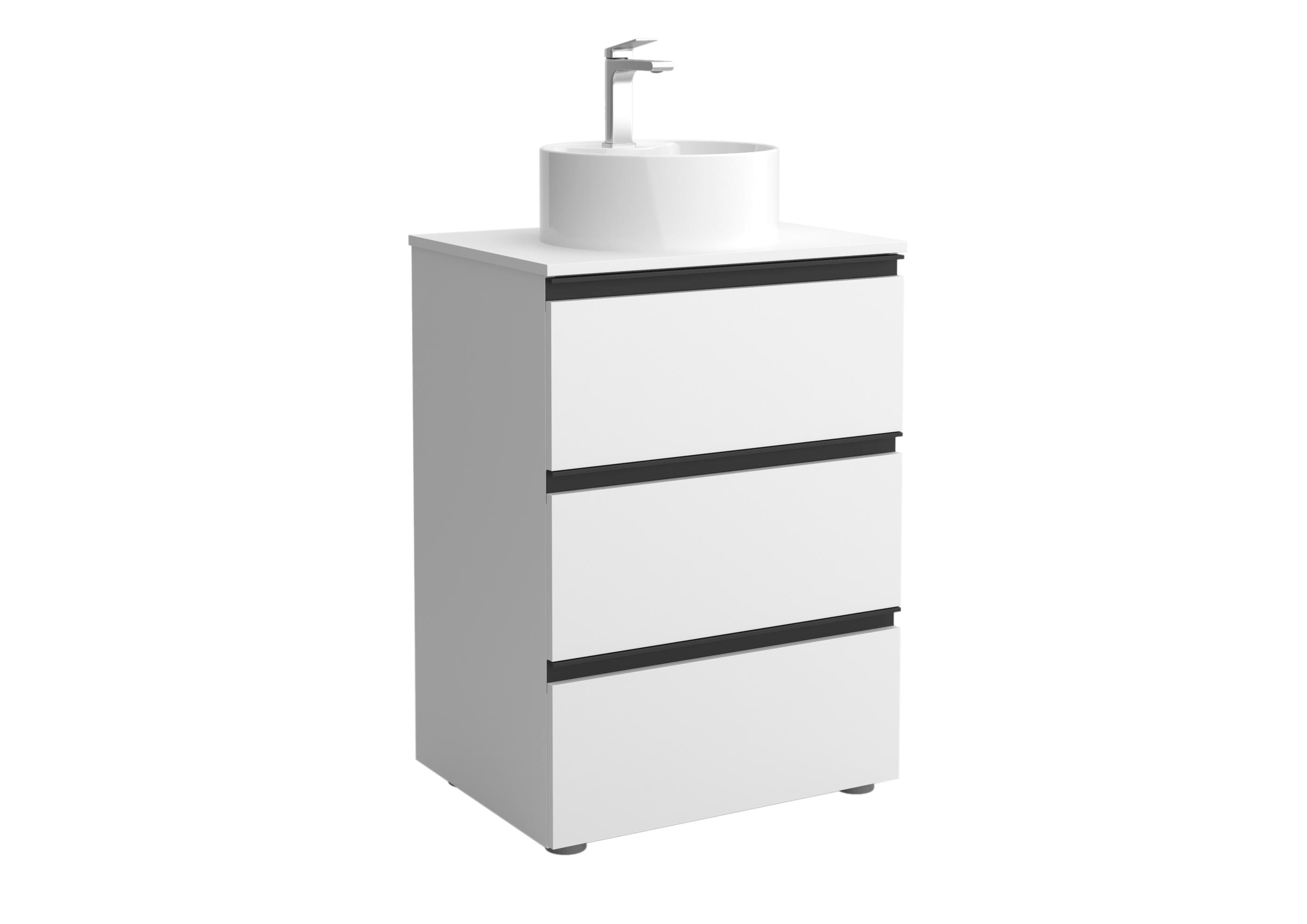 Salgar - Mueble de baño metal 3C con 3 cajones y lavabo sobre encimera de 1 poza Bequia Salgar.