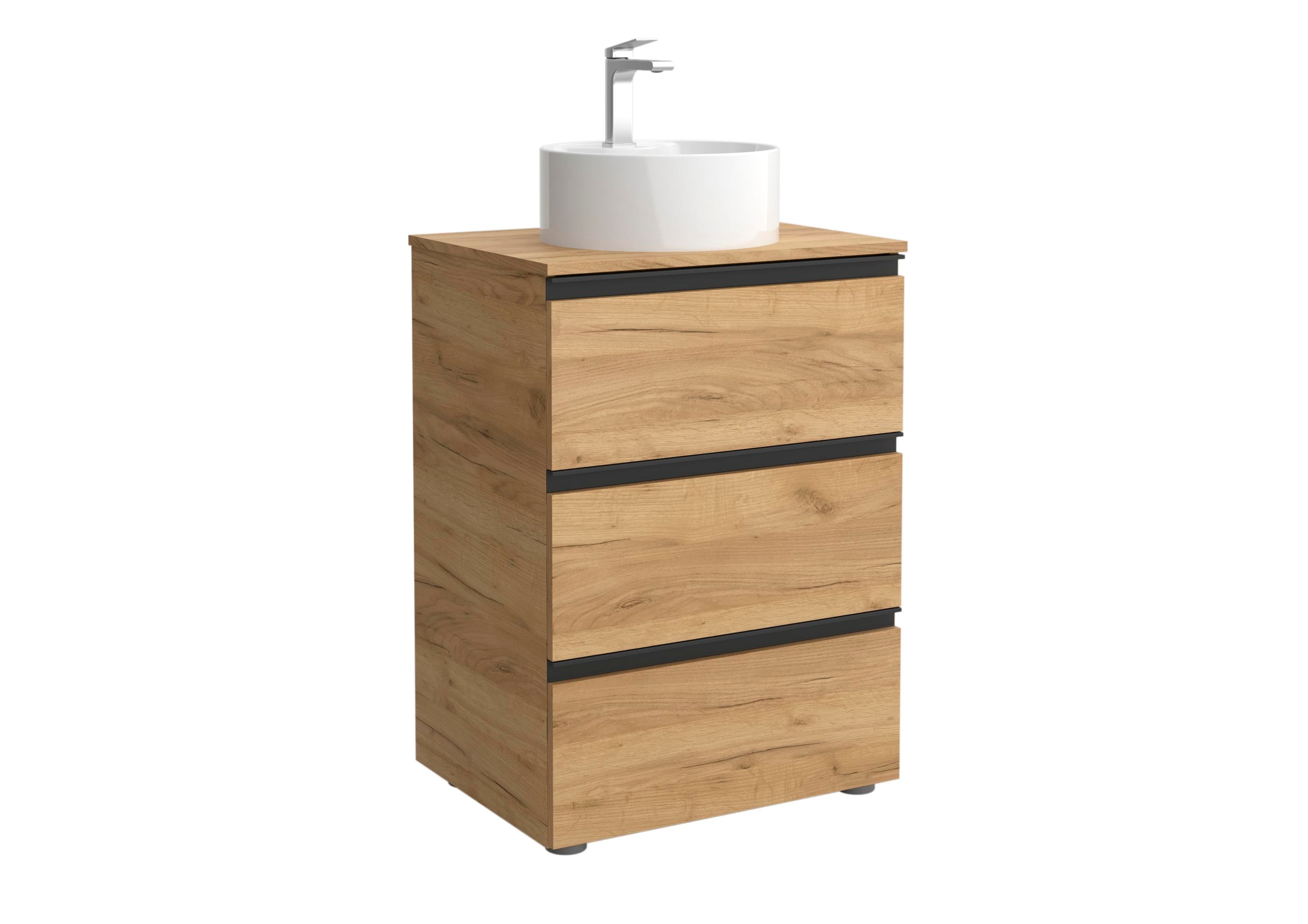 Salgar - Mueble de baño metal 3C con 3 cajones y lavabo sobre encimera de 1 poza Bequia Salgar.