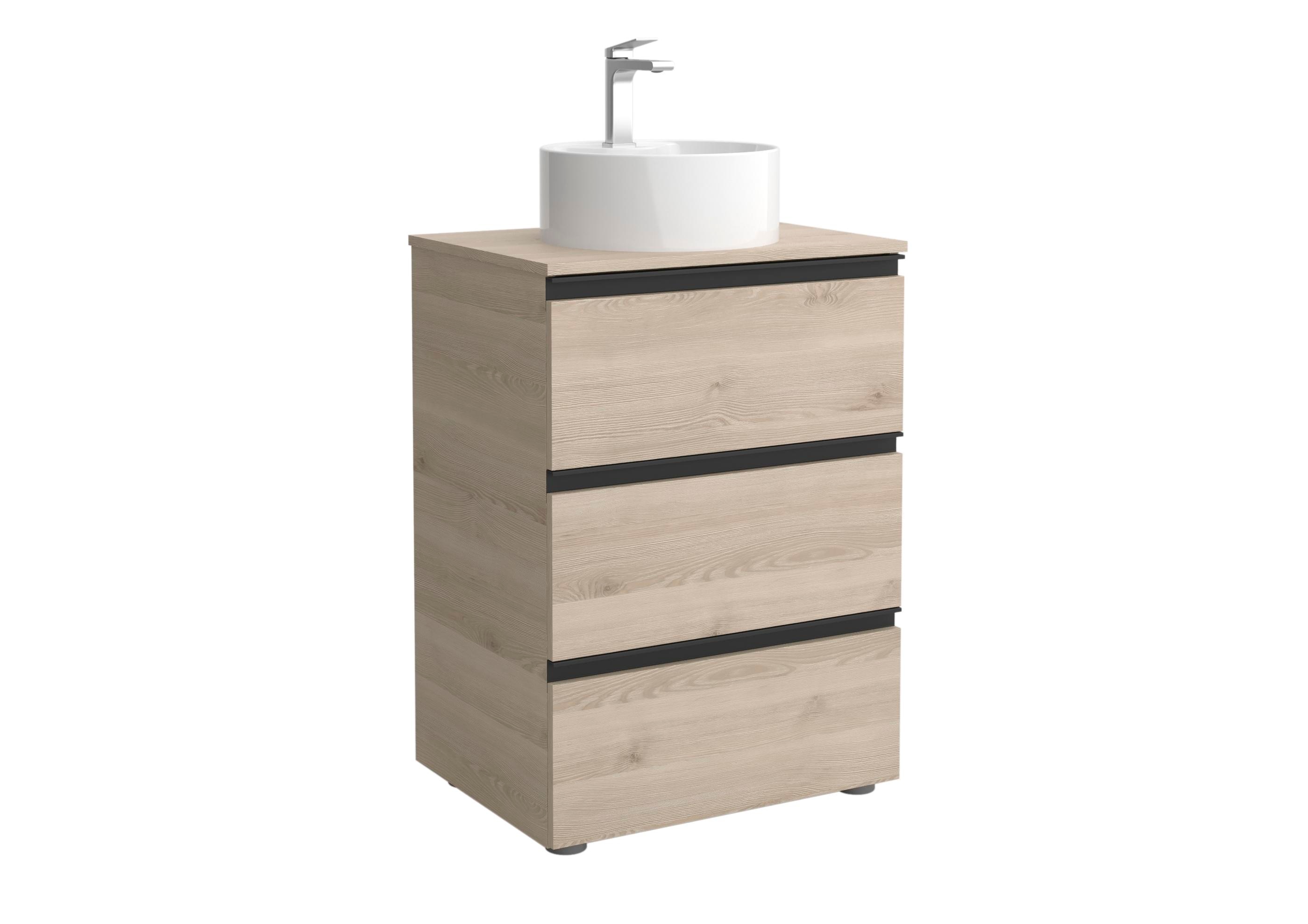Salgar - Mueble de baño metal 3C con 3 cajones y lavabo sobre encimera de 1 poza Bequia Salgar.
