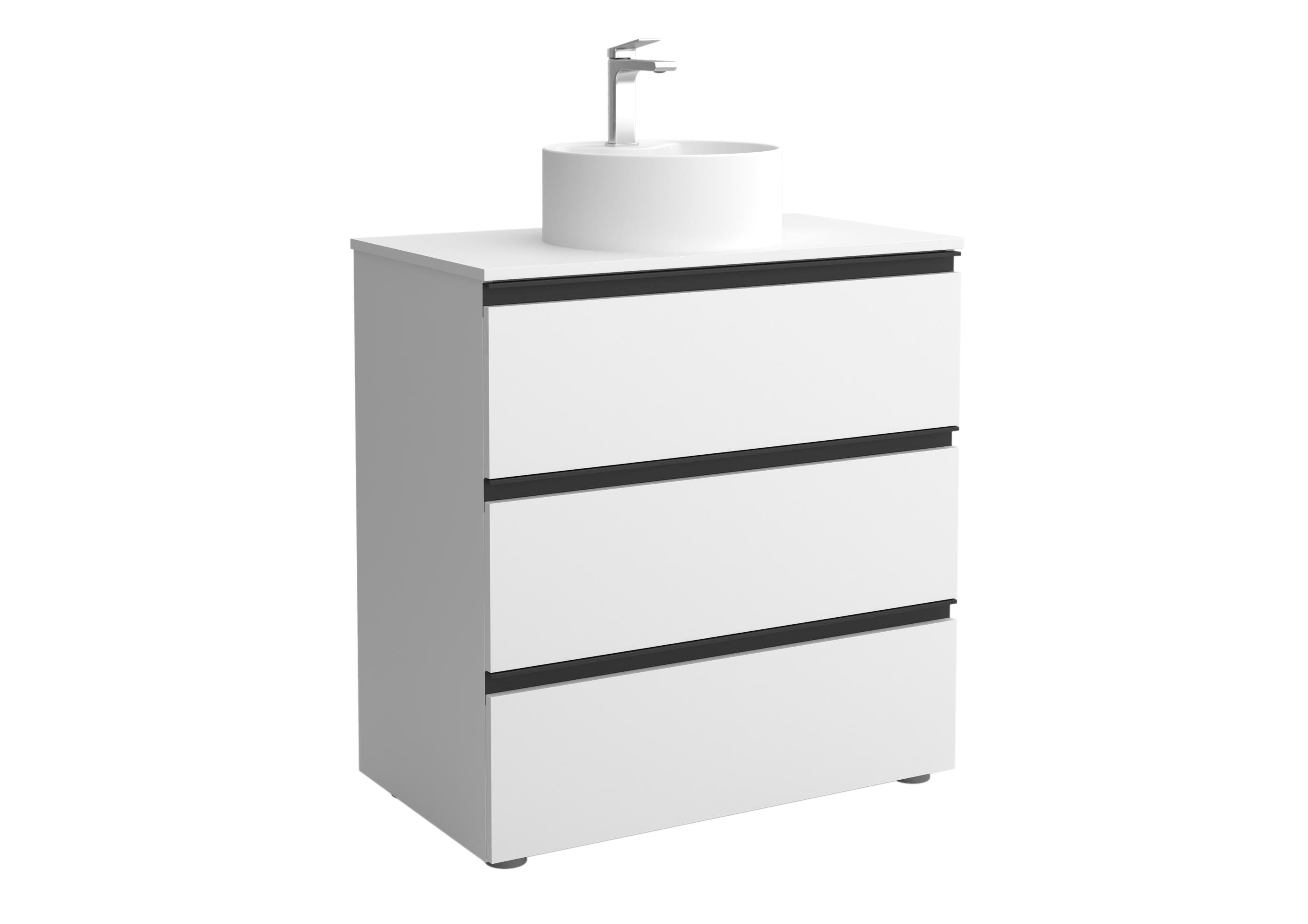 Salgar - Mueble de baño metal 3C con 3 cajones y lavabo sobre encimera de 1 poza Bequia Salgar.