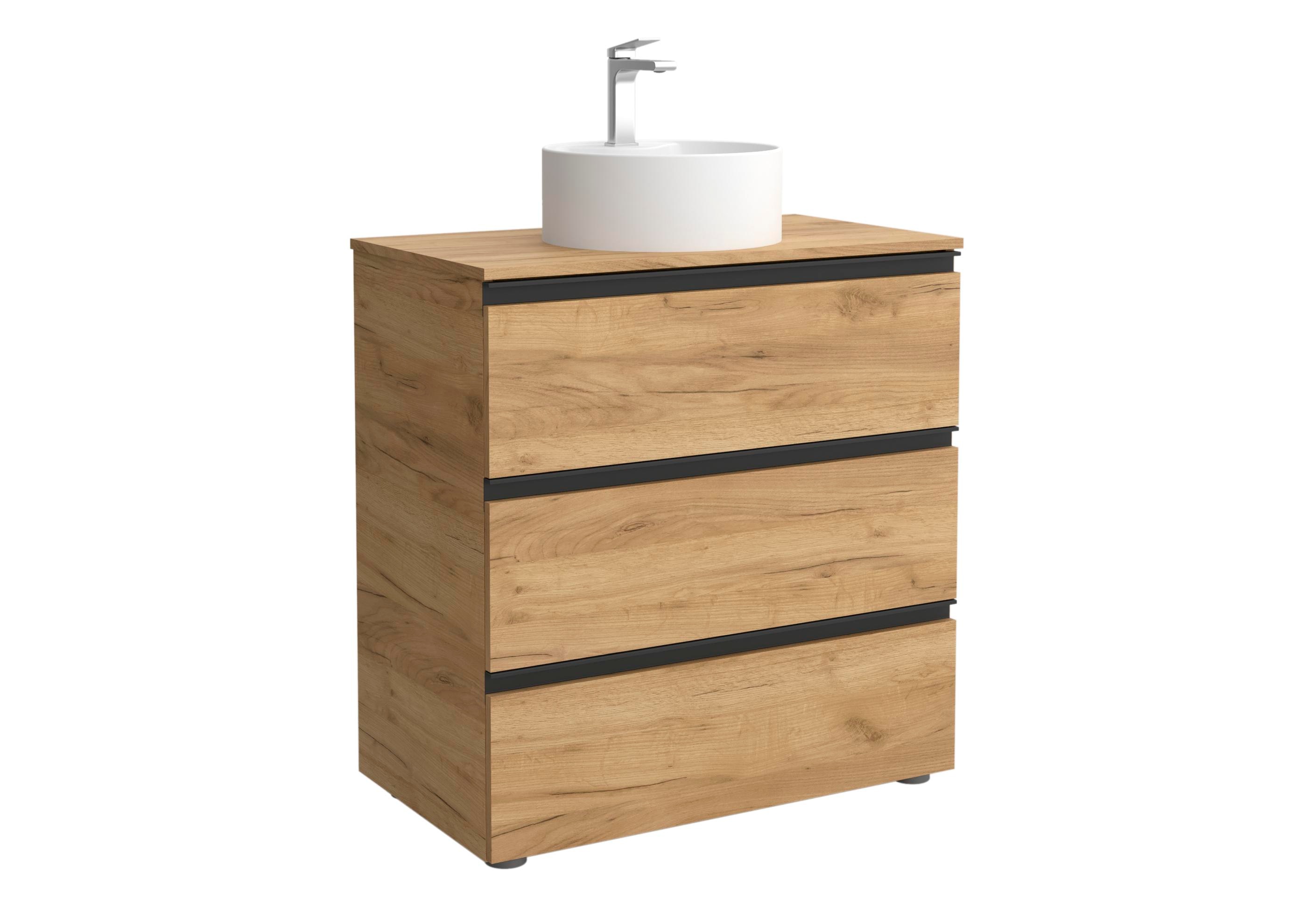 Salgar - Mueble de baño metal 3C con 3 cajones y lavabo sobre encimera de 1 poza Bequia Salgar.