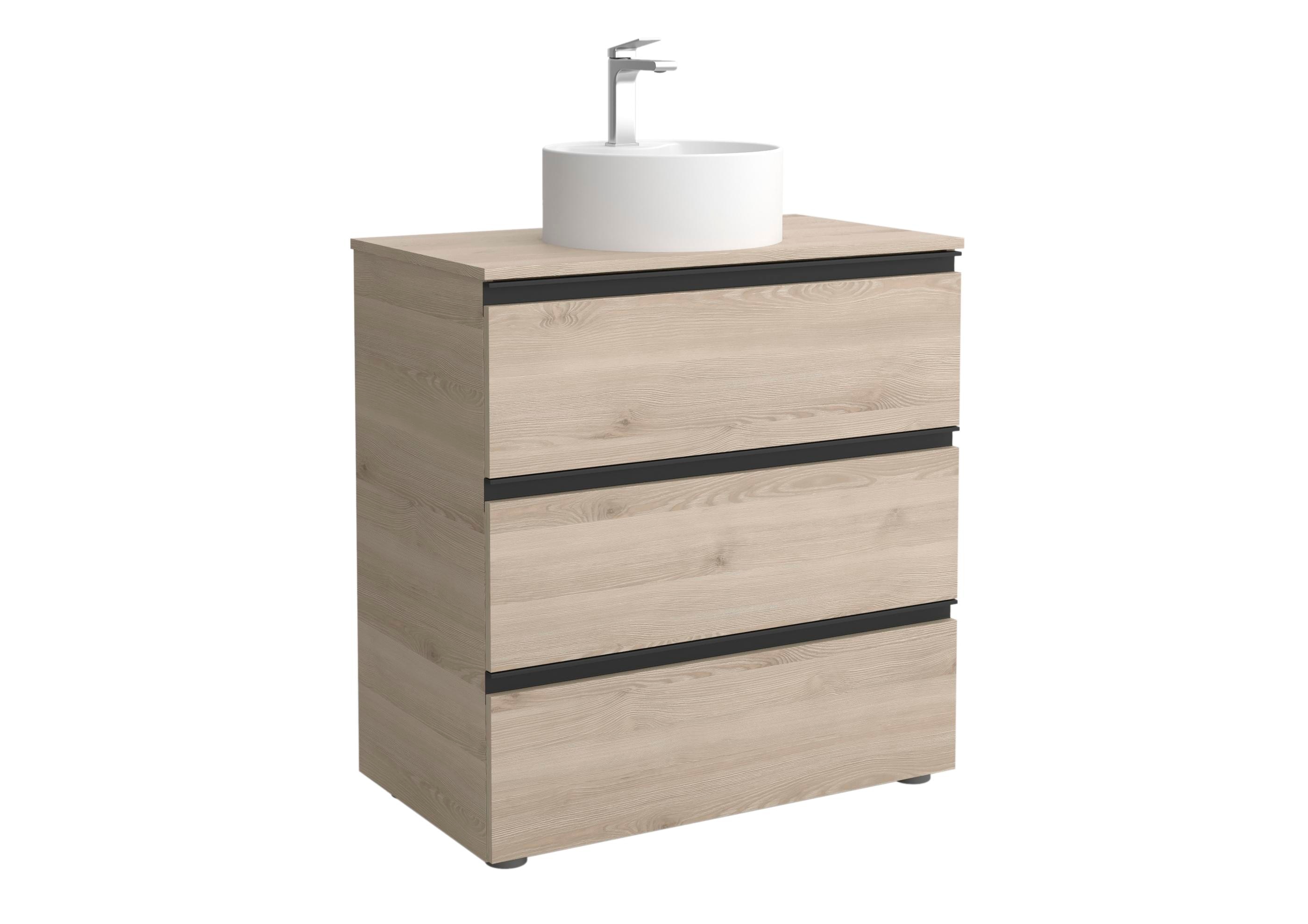 Salgar - Mueble de baño metal 3C con 3 cajones y lavabo sobre encimera de 1 poza Bequia Salgar.