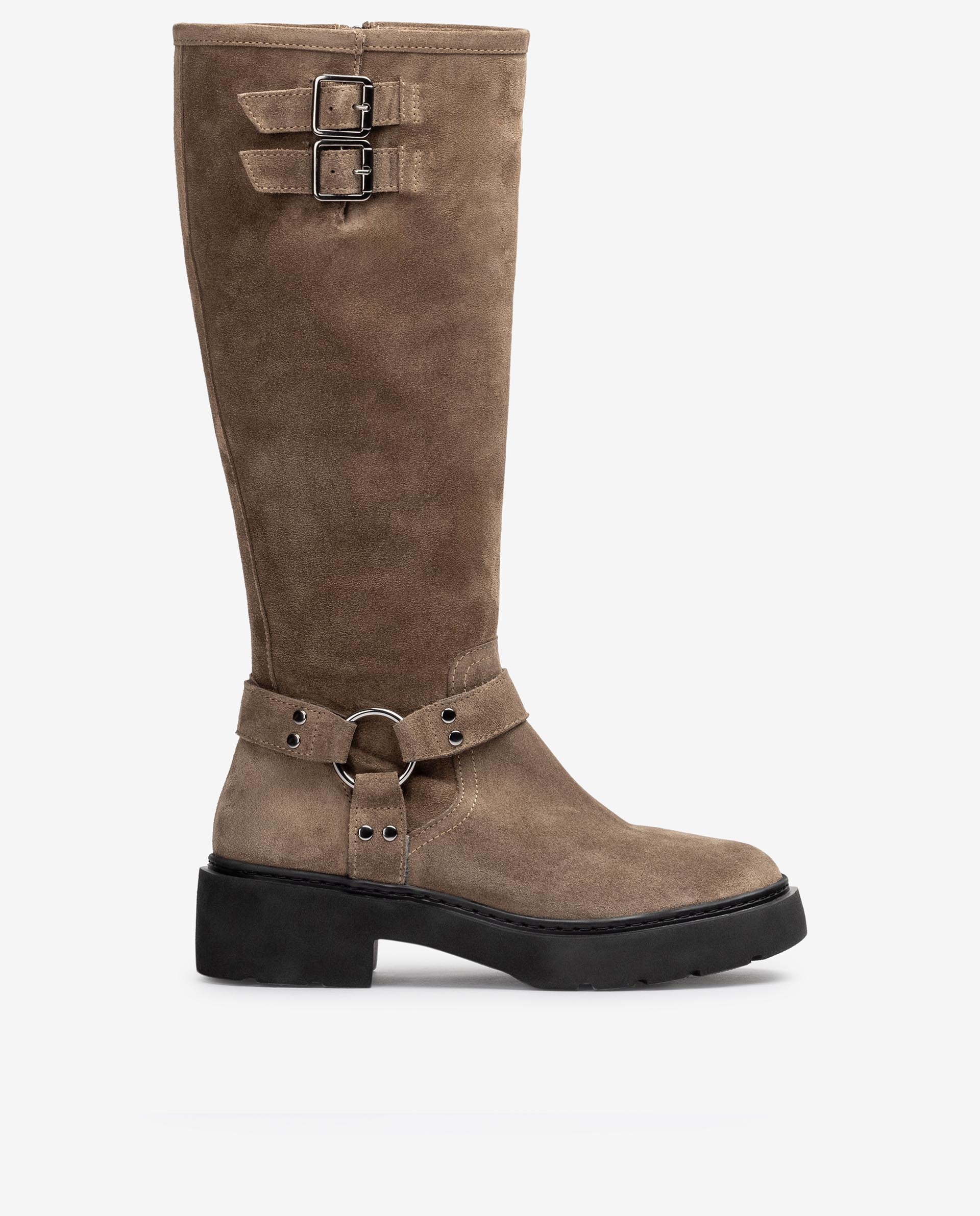 Botas de mujer de serraje en color gris