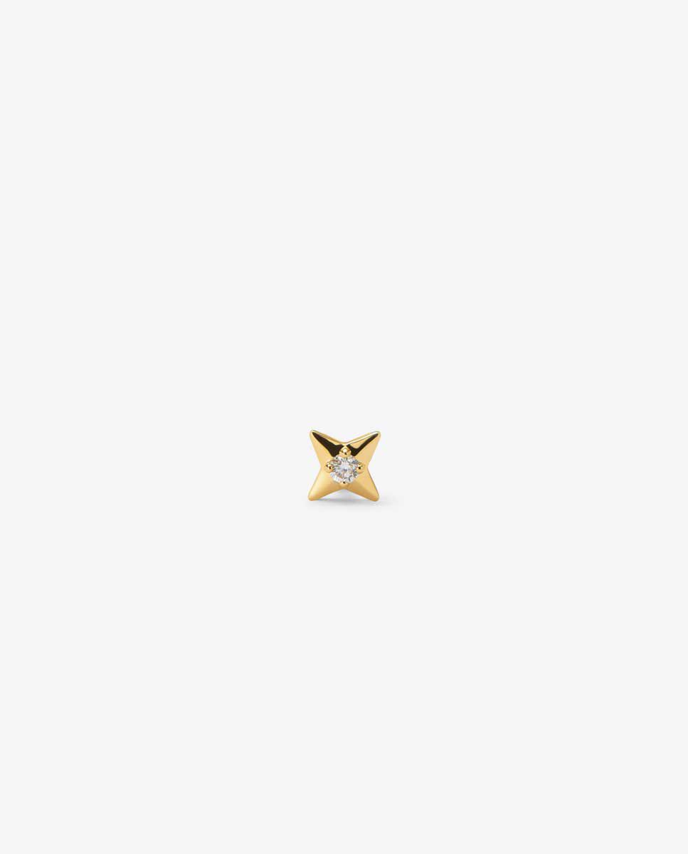 Imagen 1 de Pendiente individual de oro 18K con diamante - SUAREZ - Blanco Blanco