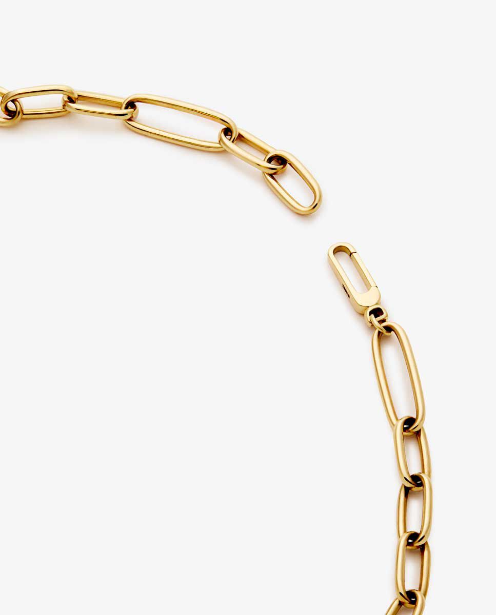 Collar de eslabones de oro amarillo de 18K con 5 perlas Akoya de 8mm - SUAREZ - Oro Oro-5