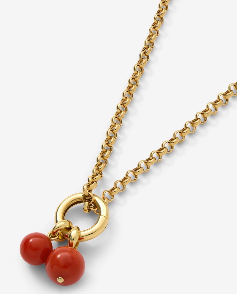 Imagen 5 de Collar de oro amarillo de 18k con corales de 8 y 10mm - SUAREZ - Rojo Rojo