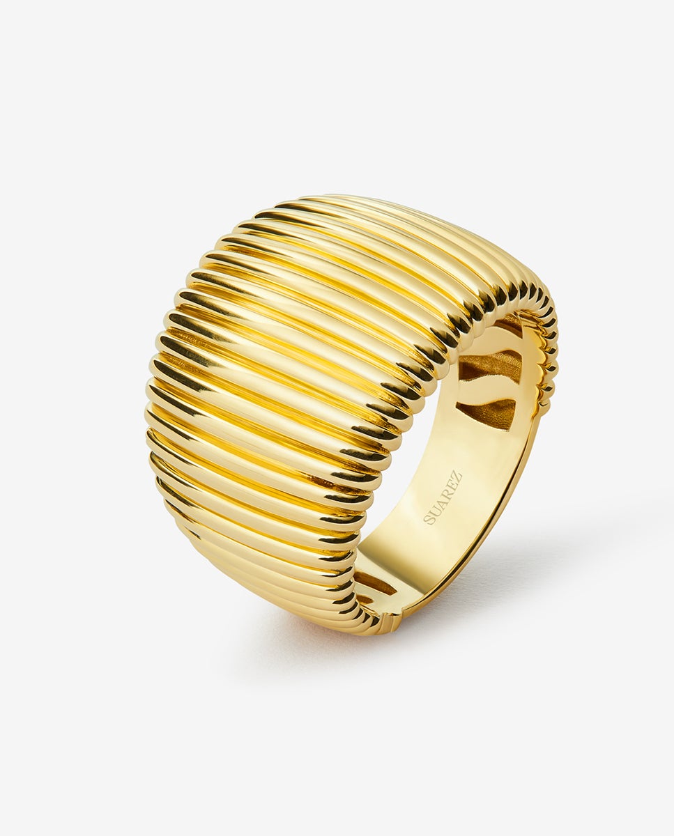 Imagen 0 de Anillo gallonado de oro amarillo de 18k Amarillo
