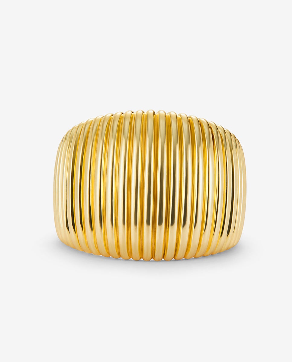 Anillo gallonado de oro amarillo de 18k - SUAREZ - Amarillo Amarillo-3
