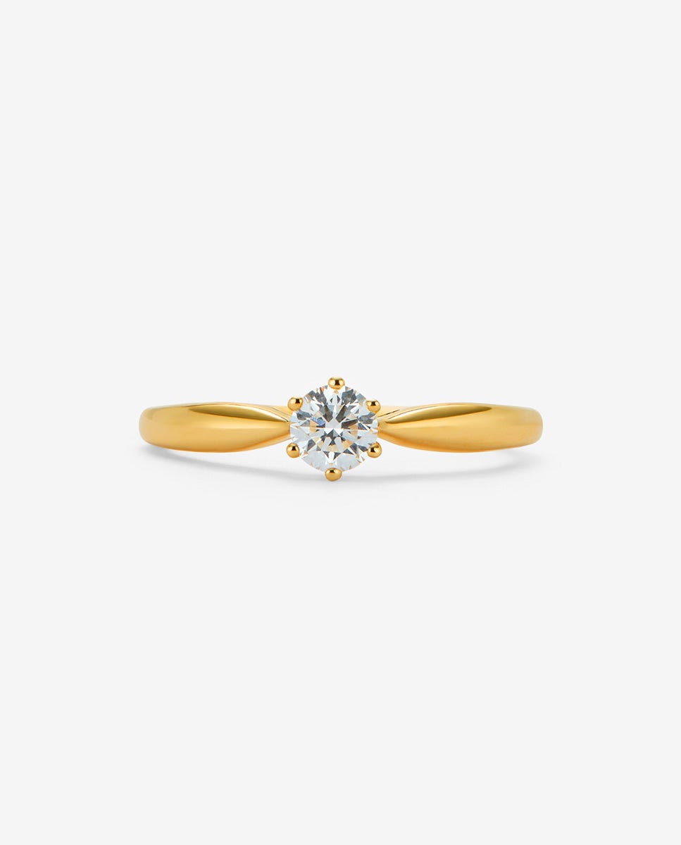 Anillo solitario de oro amarillo de 18k con diamante en talla brillante de 0,25 cts - SUAREZ - Dorado Dorado-3