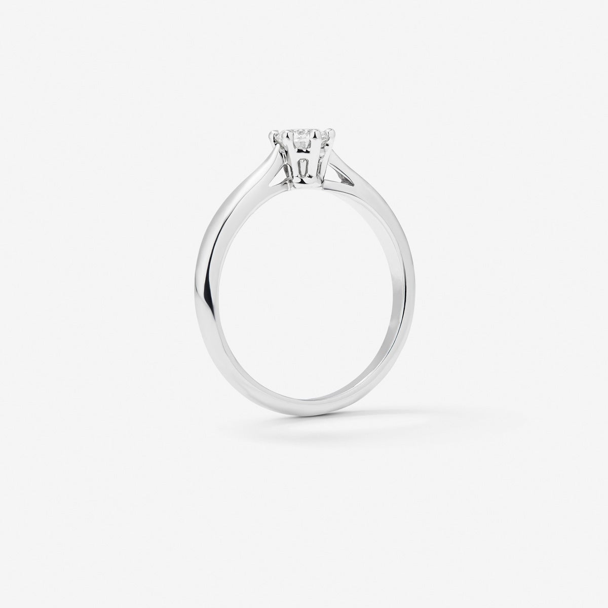 Anillo solitario de oro blanco de 18k con diamante en talla brillante de 0,30 cts - SUAREZ - Plateado Plateado-3