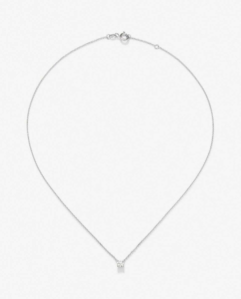 Cadena con colgante de oro blanco de 18k con diamante en talla brillante de 0,30 cts - SUAREZ - Blanco Blanco-1