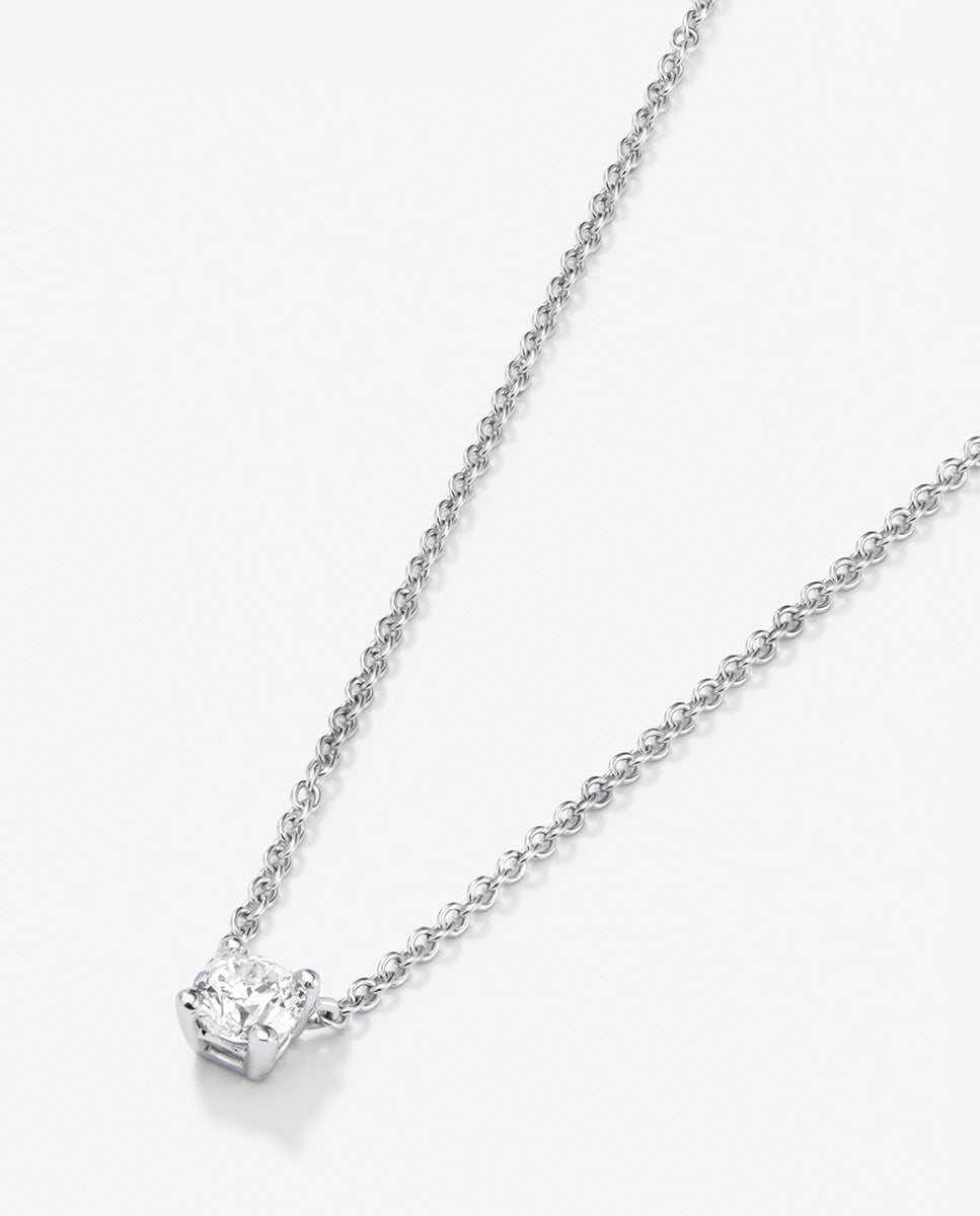 Cadena con colgante de oro blanco de 18k con diamante en talla brillante de 0,30 cts - SUAREZ - Blanco Blanco-3