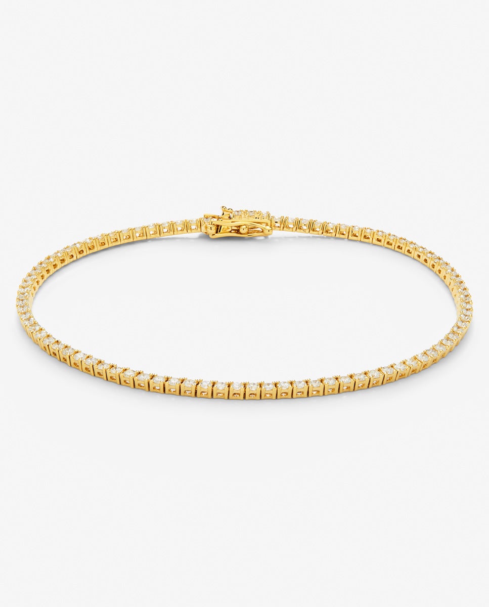 Imagen 1 de Pulsera de oro amarillo de 18k con diamantes en talla brillante con un total de 1,64 cts Blanco