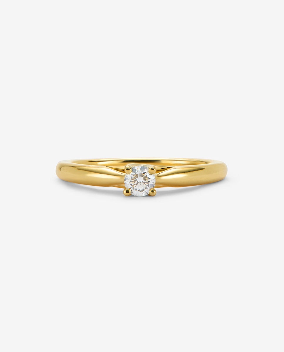 Imagen 3 de Anillo solitario de oro amarillo de 18k con diamante en talla brillante de 0,14 cts - SUAREZ - Blanco Blanco