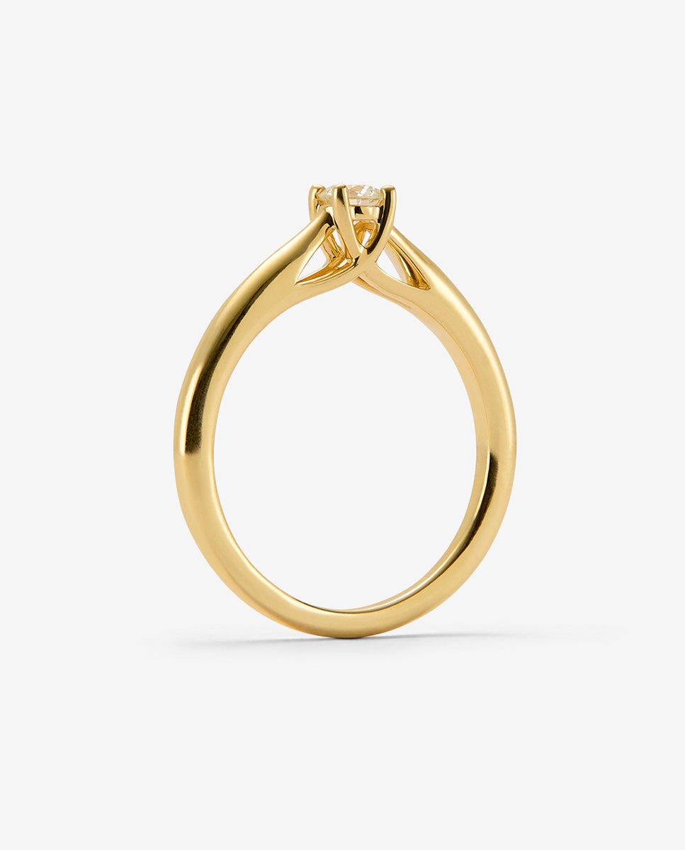 Imagen 5 de Anillo solitario de oro amarillo de 18k con diamante en talla brillante de 0,14 cts - SUAREZ - Blanco Blanco