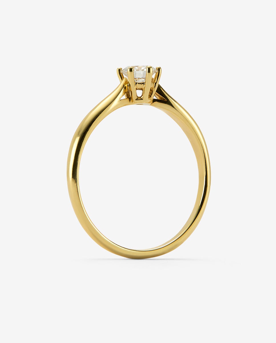 Anillo solitario de oro amarillo de 18k con diamante en talla brillante de 0,3 cts - SUAREZ - Dorado Dorado-3