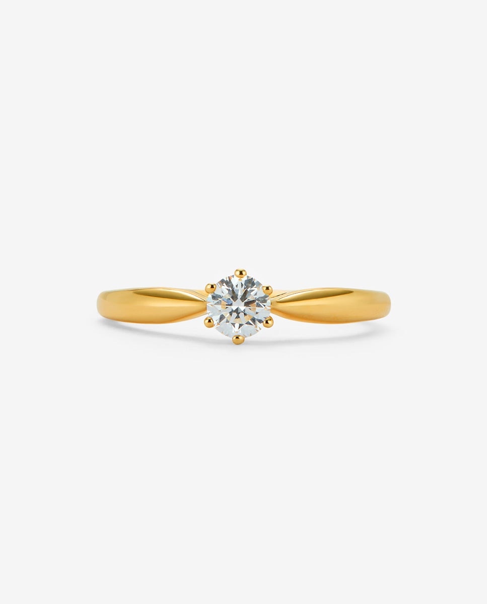 Anillo solitario de oro amarillo de 18k con diamante en talla brillante de 0,2 cts - SUAREZ - Dorado Dorado-2