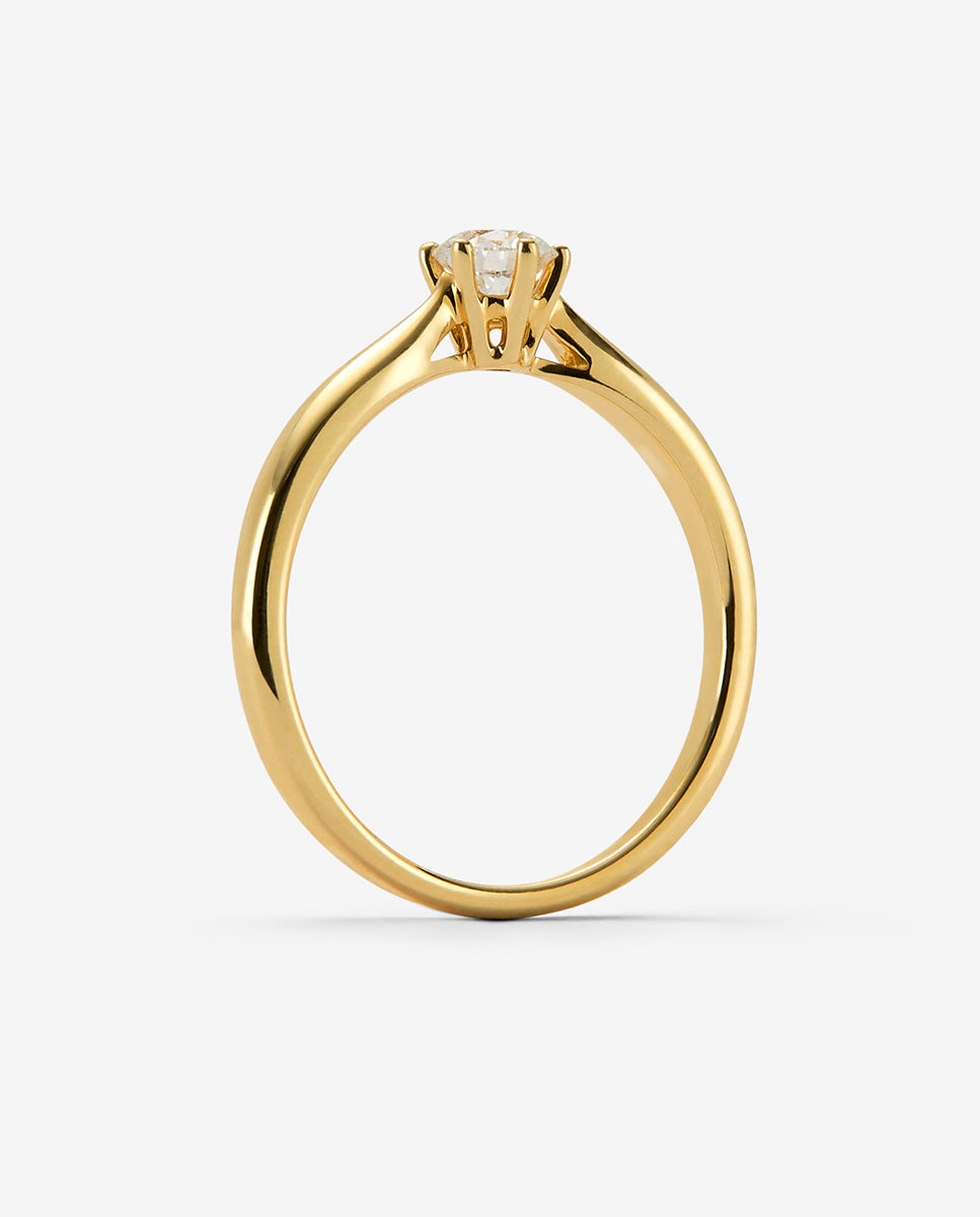 Anillo solitario de oro amarillo de 18k con diamante en talla brillante de 0,2 cts - SUAREZ - Dorado Dorado-3