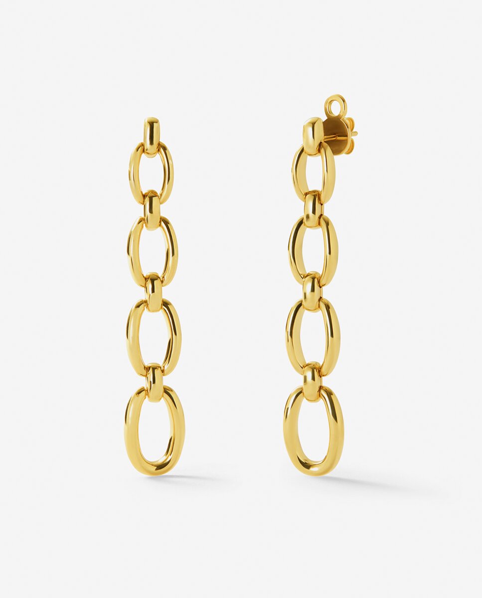 Imagen 0 de Pendientes largos de eslabones de oro amarillo de 18k Oro