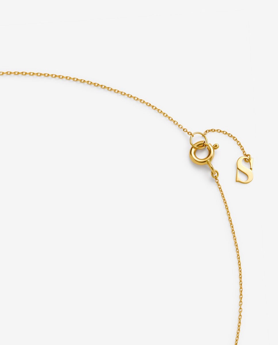 Collar mini eslabón de amarillo de 18k con pavé de diamantes - SUAREZ - Oro Oro-3
