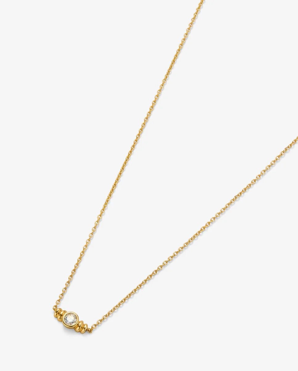 Colgante de oro amarillo de 18k con diamante en talla brillante de 0,07 cts - SUAREZ - Blanco Blanco-1