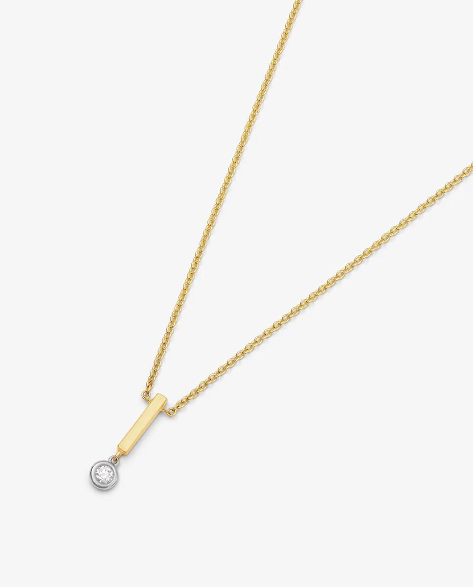 Colgante de oro amarillo de 18K con diamante en talla brillante de 0,06 cts - SUAREZ - Blanco Blanco-3
