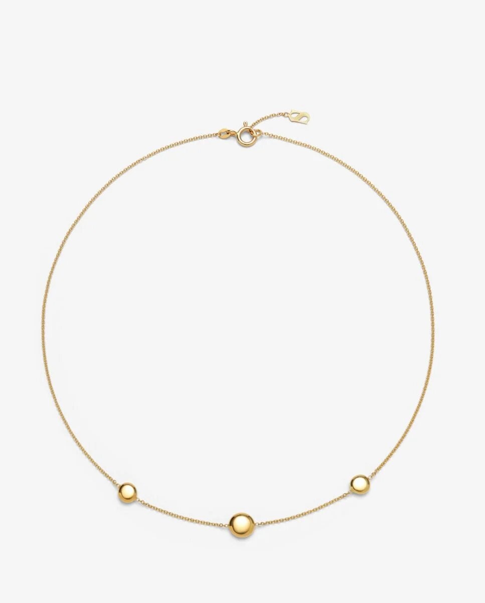 Imagen 1 de Collar de oro amarillo de 18k con motivos de esferas - SUAREZ - Blanco Blanco