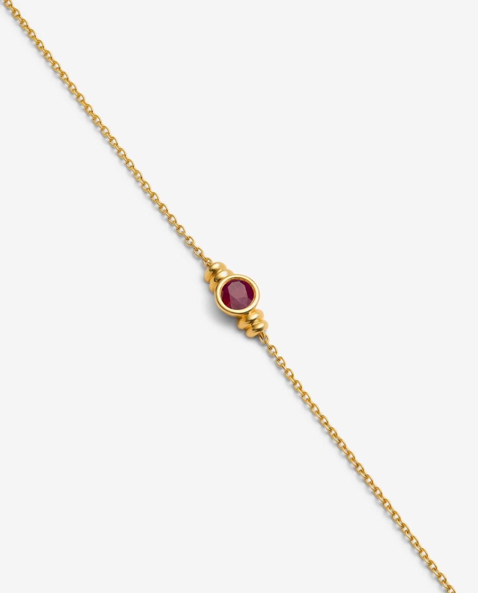 Pulsera de oro amarillo con rubi - SUAREZ - Blanco Blanco-2