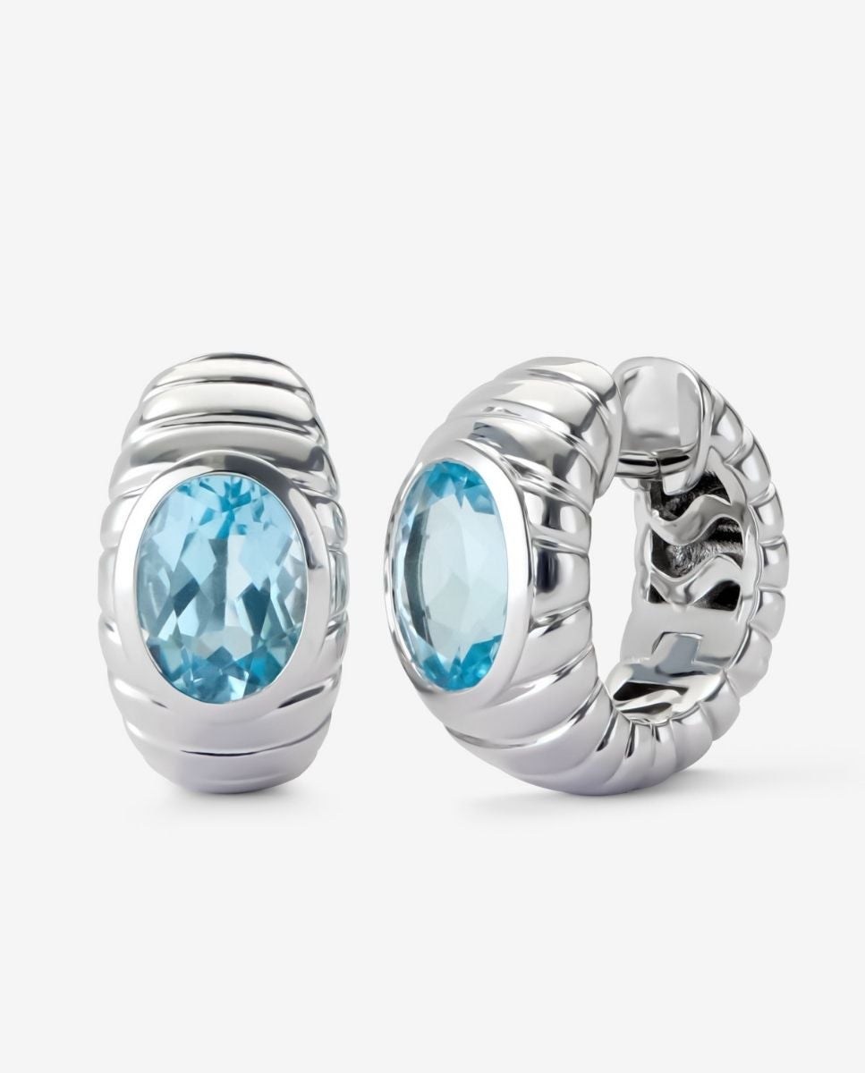 Imagen 1 de Pendientes de plata 925 con topacios azul sky Azul