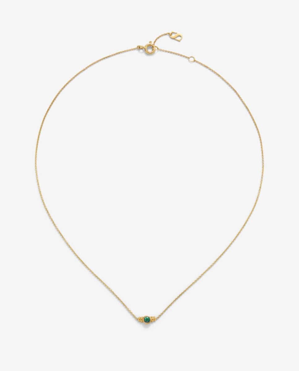 Colgante de oro amarillo de 18k con esmeralda - SUAREZ - Blanco Blanco-1