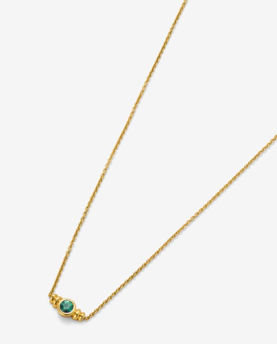 Colgante de oro amarillo de 18k con esmeralda - SUAREZ - Blanco Blanco-2