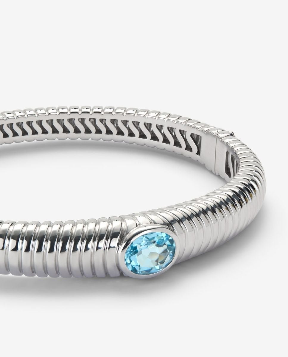 Imagen 3 de Pulsera de plata 925 con topacio azul swiss - SUAREZ - Azul Azul