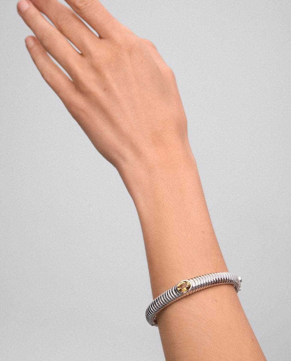 Imagen 4 de Pulsera de plata 925 con cuarzo citrino - SUAREZ - Amarillo Amarillo