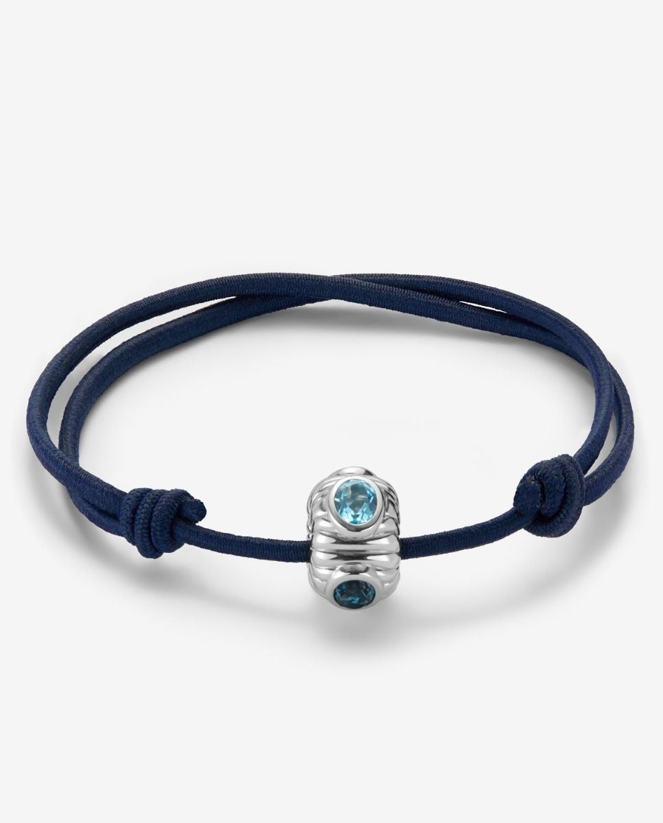 Imagen 1 de Pulsera abalorio central en plata 925 con topacio azul london y azul swiss Azul