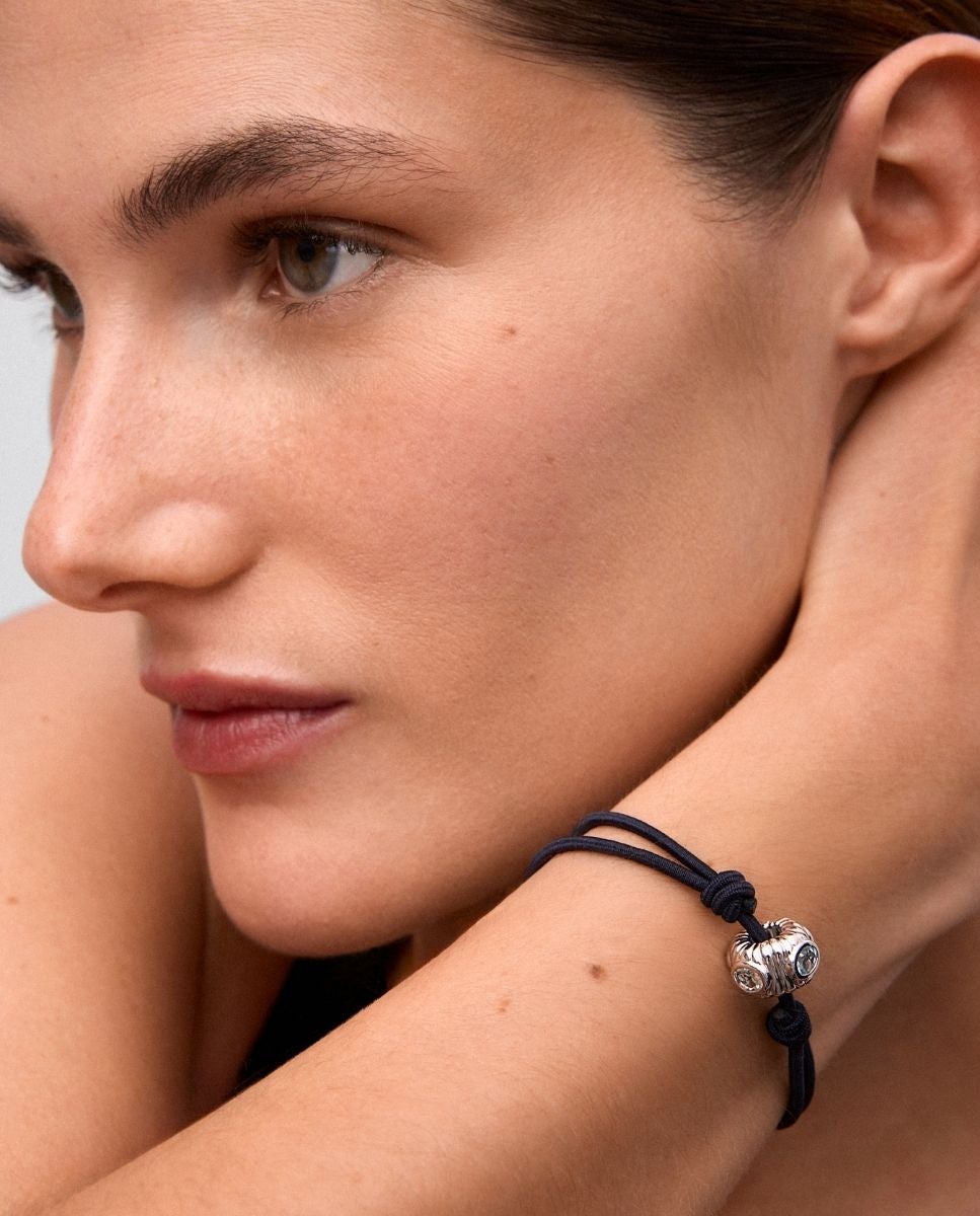 Imagen 2 de Pulsera abalorio central en plata 925 con topacio azul london y azul swiss - SUAREZ - Azul Azul
