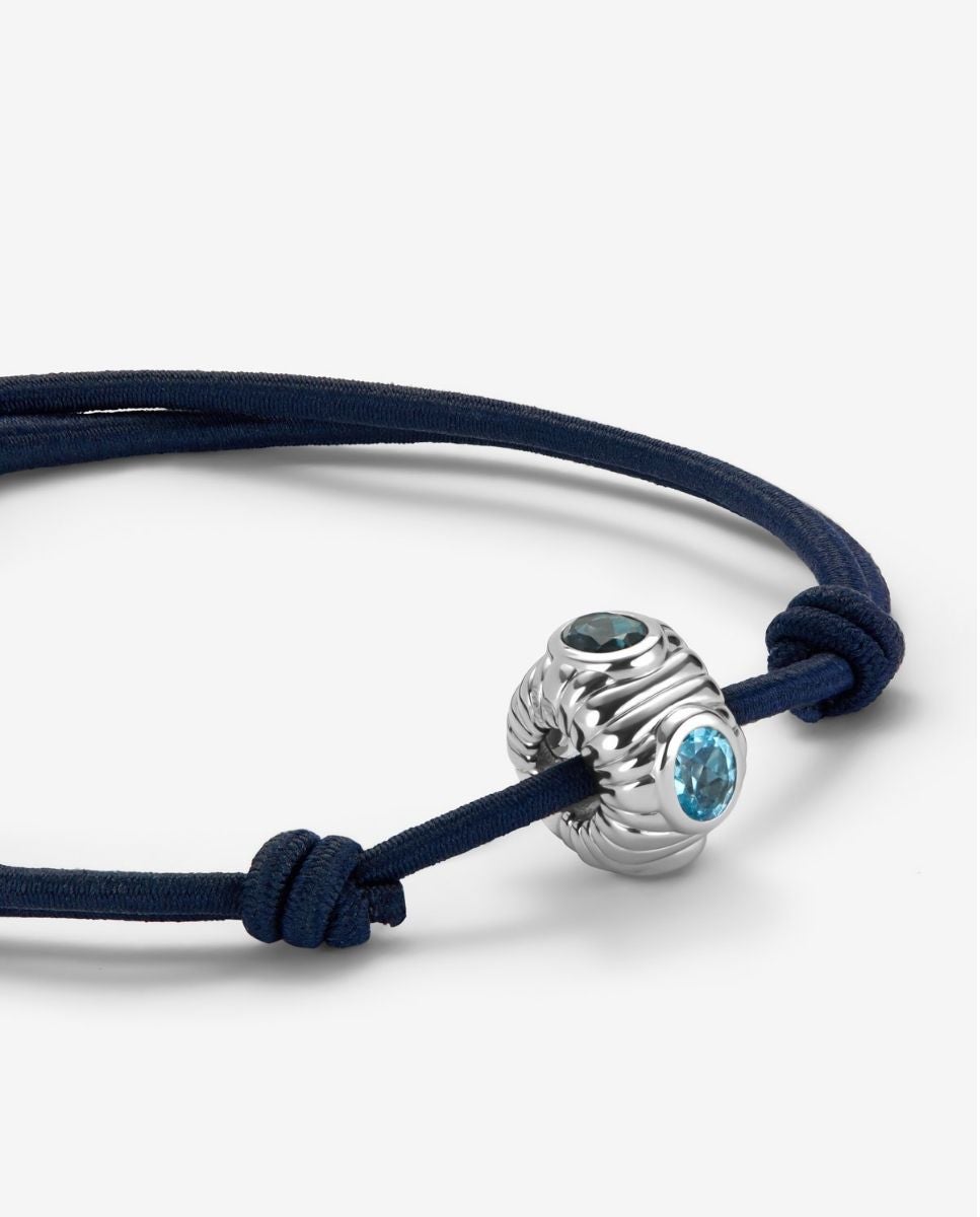 Imagen 3 de Pulsera abalorio central en plata 925 con topacio azul london y azul swiss - SUAREZ - Azul Azul