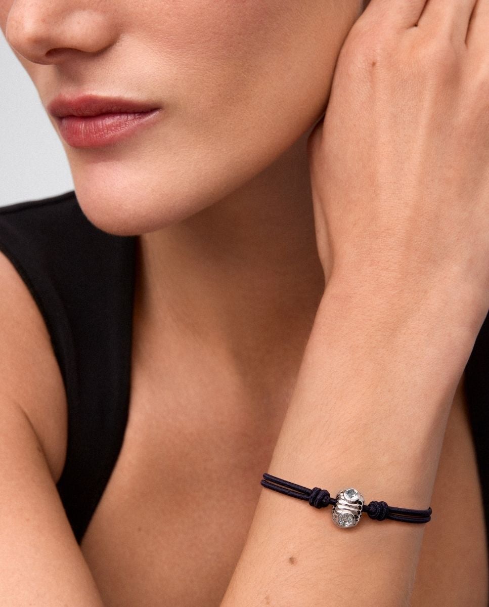 Imagen 4 de Pulsera abalorio central en plata 925 con topacio azul london y azul swiss - SUAREZ - Azul Azul