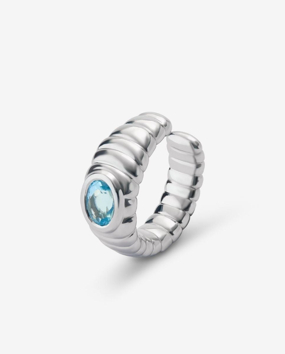Imagen 5 de Pendiente de plata 925 con topacio azul sky - SUAREZ - Azul Azul