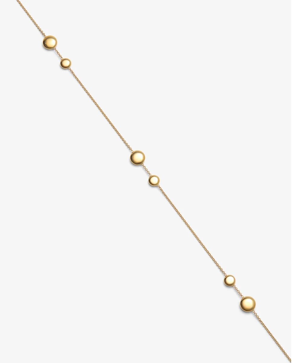 Collar de oro amarillo de 18k con 6 diamantes en talla brillante con un total de 0,21 cts y motivos de esferas - SUAREZ - Blanco Blanco-3