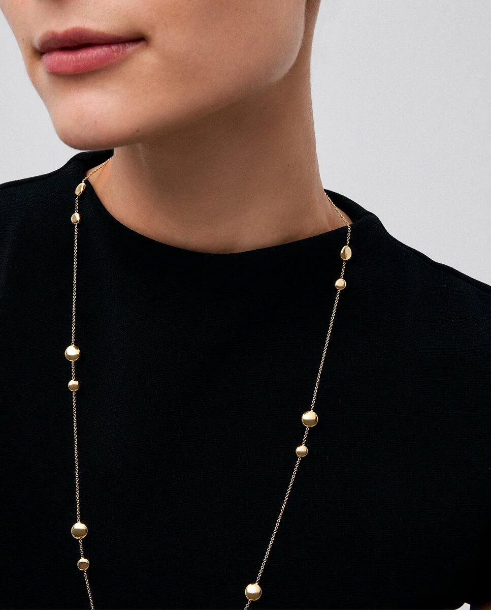 Collar de oro amarillo de 18k con 6 diamantes en talla brillante con un total de 0,21 cts y motivos de esferas - SUAREZ - Blanco Blanco-4