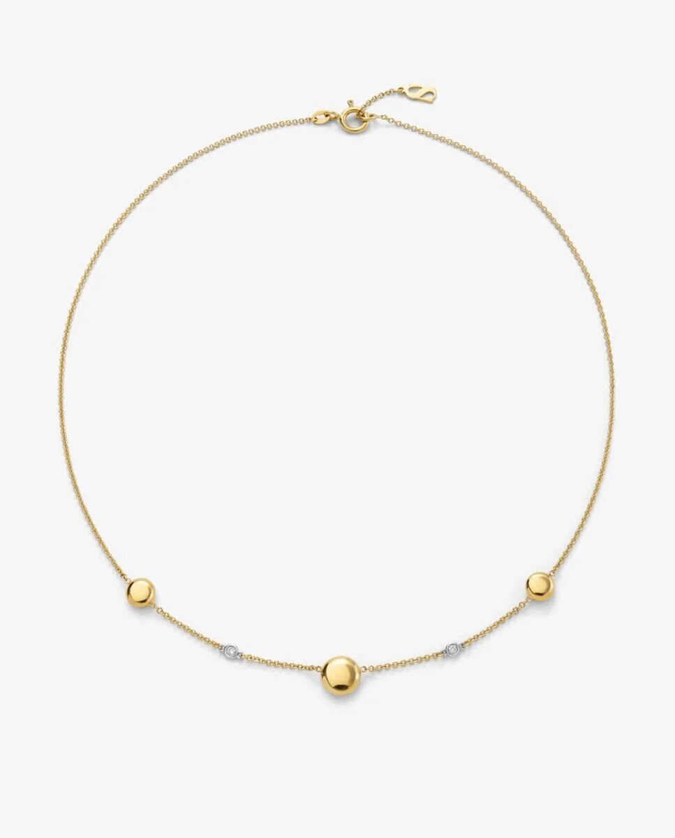 Imagen 1 de Collar de oro amarillo de 18k con 2 diamantes en talla brillante - SUAREZ - Blanco Blanco