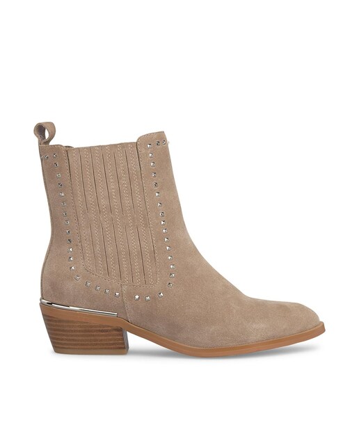 Imagen 0 de Botines de mujer de piel con detalle de tachas