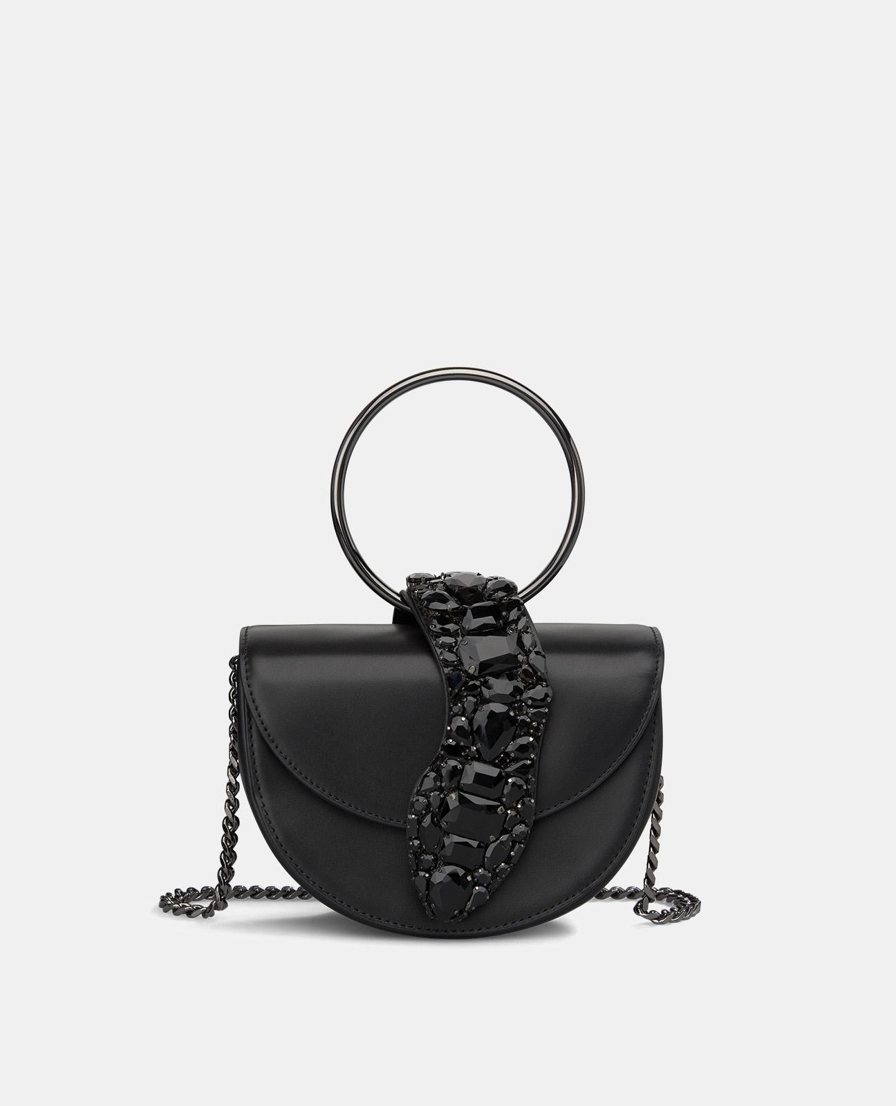 Bolso de mano convertible a bandolera de piel - Alma en Pena - Negro Negro-1