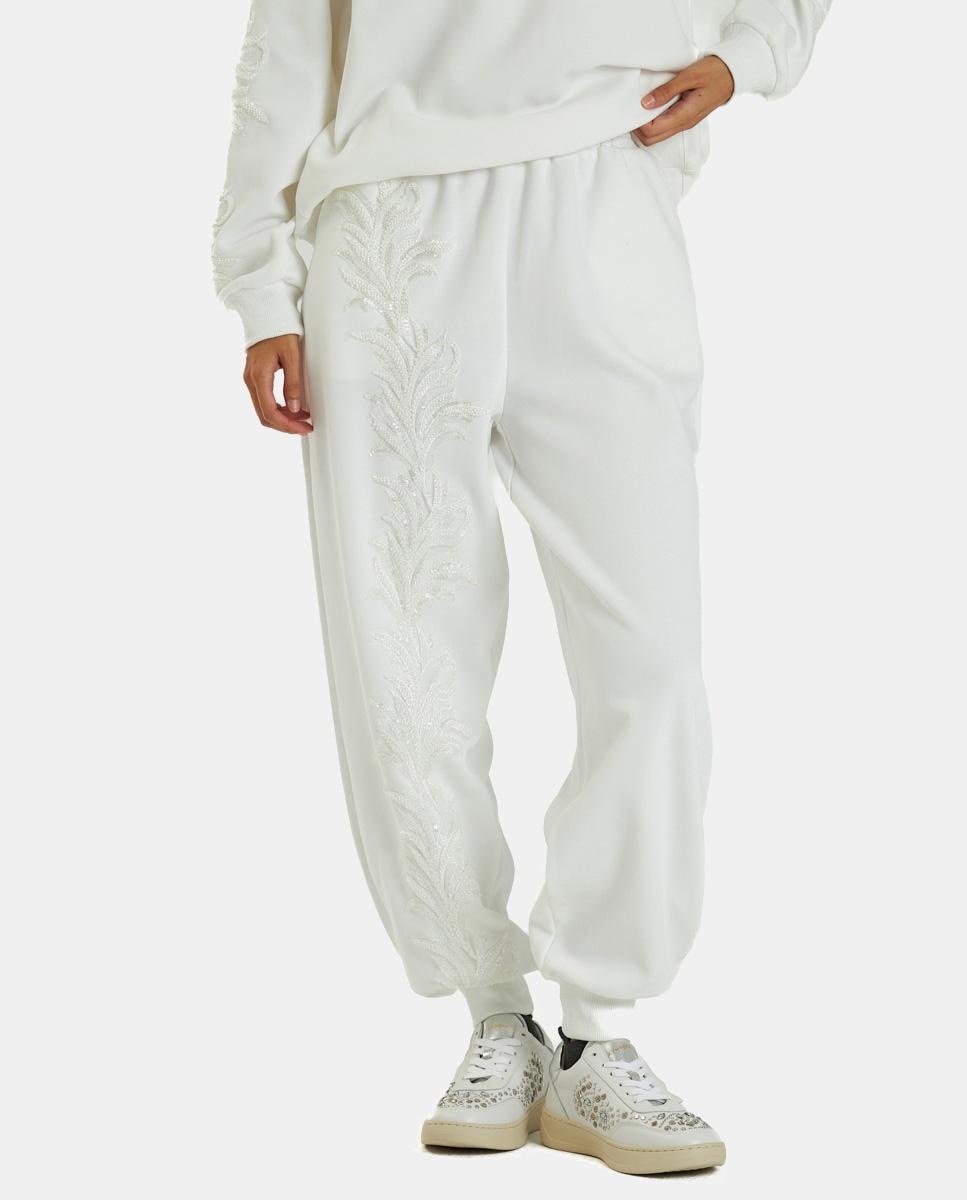 Pantalon jogger blanco fashion mujer