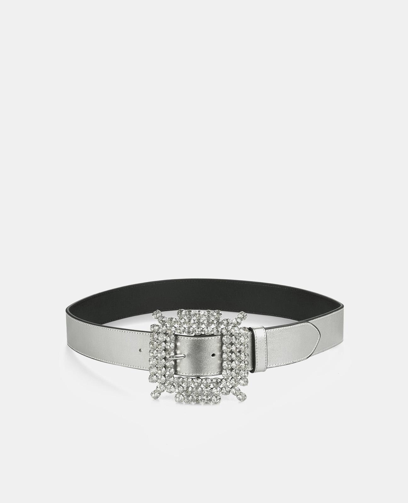 Alma en Pena - Cinturón de mujer de piel con hebilla de pedrería.