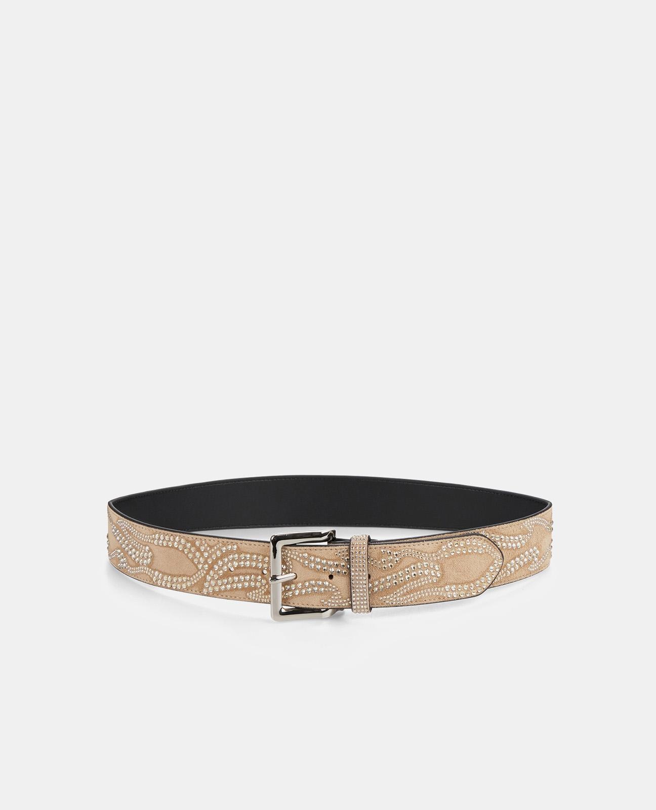 Alma en Pena - Cinturón de mujer con detalle en llamas de pedrería.