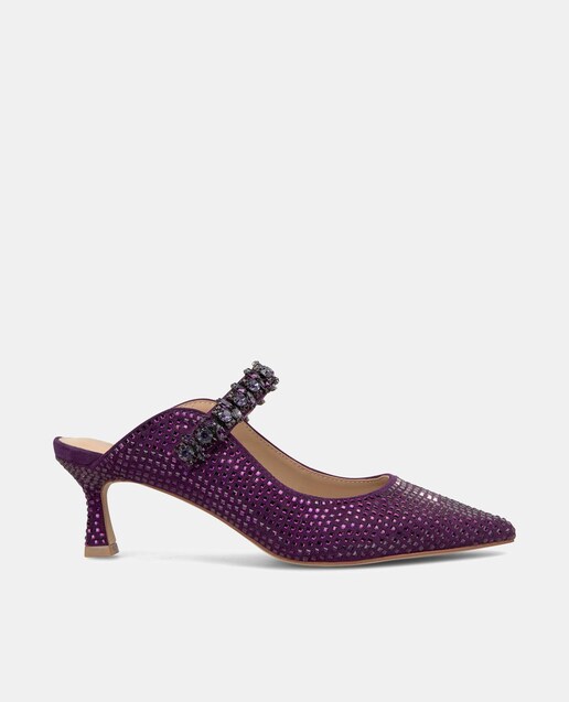Imagen 0 de Zapatos de salón de mujer destalonados con tira de pedrería