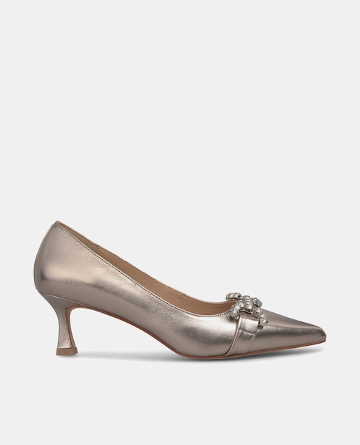 Imagen 0 de Zapatos de salón de mujer de piel con detalle en la puntera