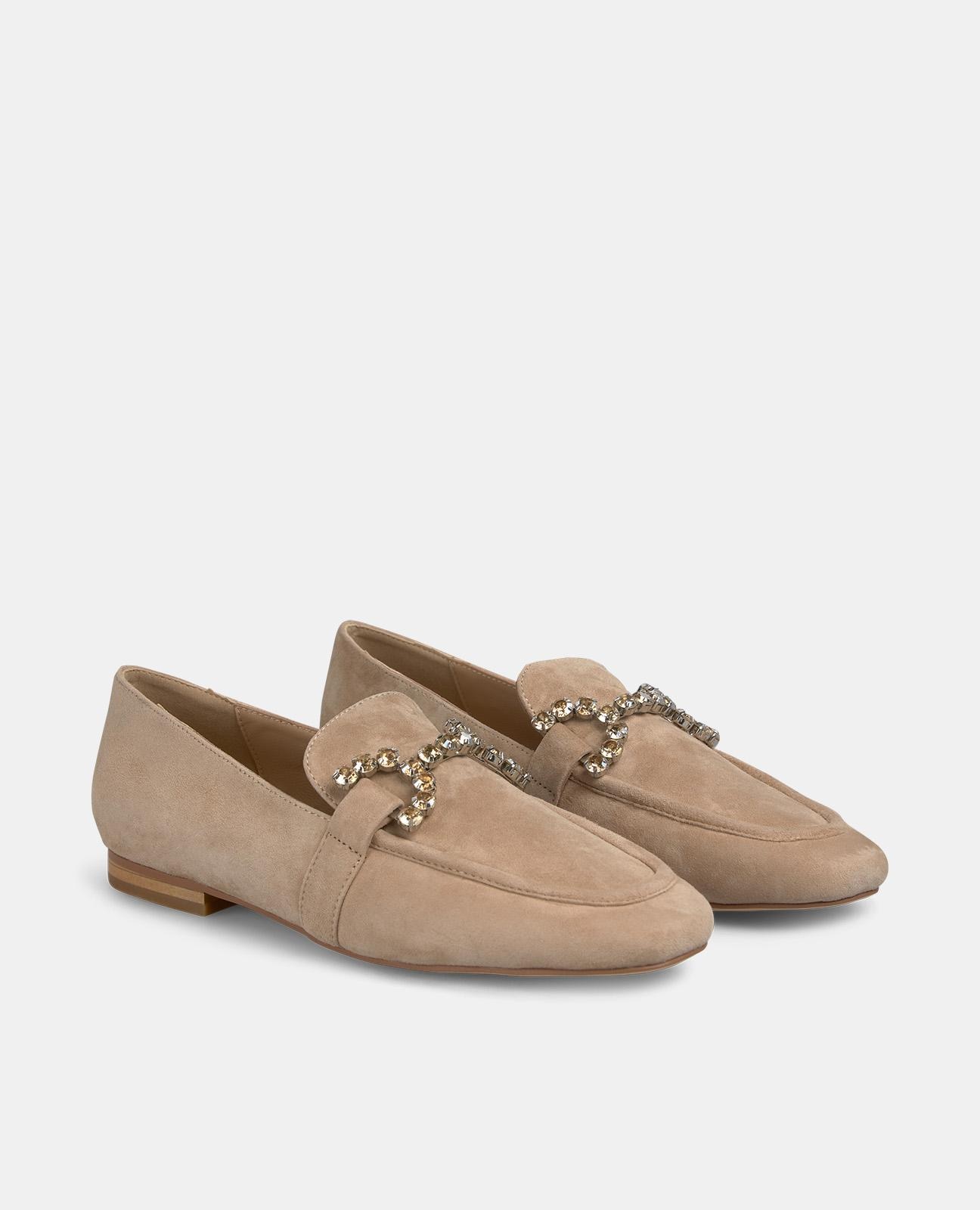 Mocasines planos de mujer de piel con punta afilada - Alma en Pena - Marrón Marrón-4