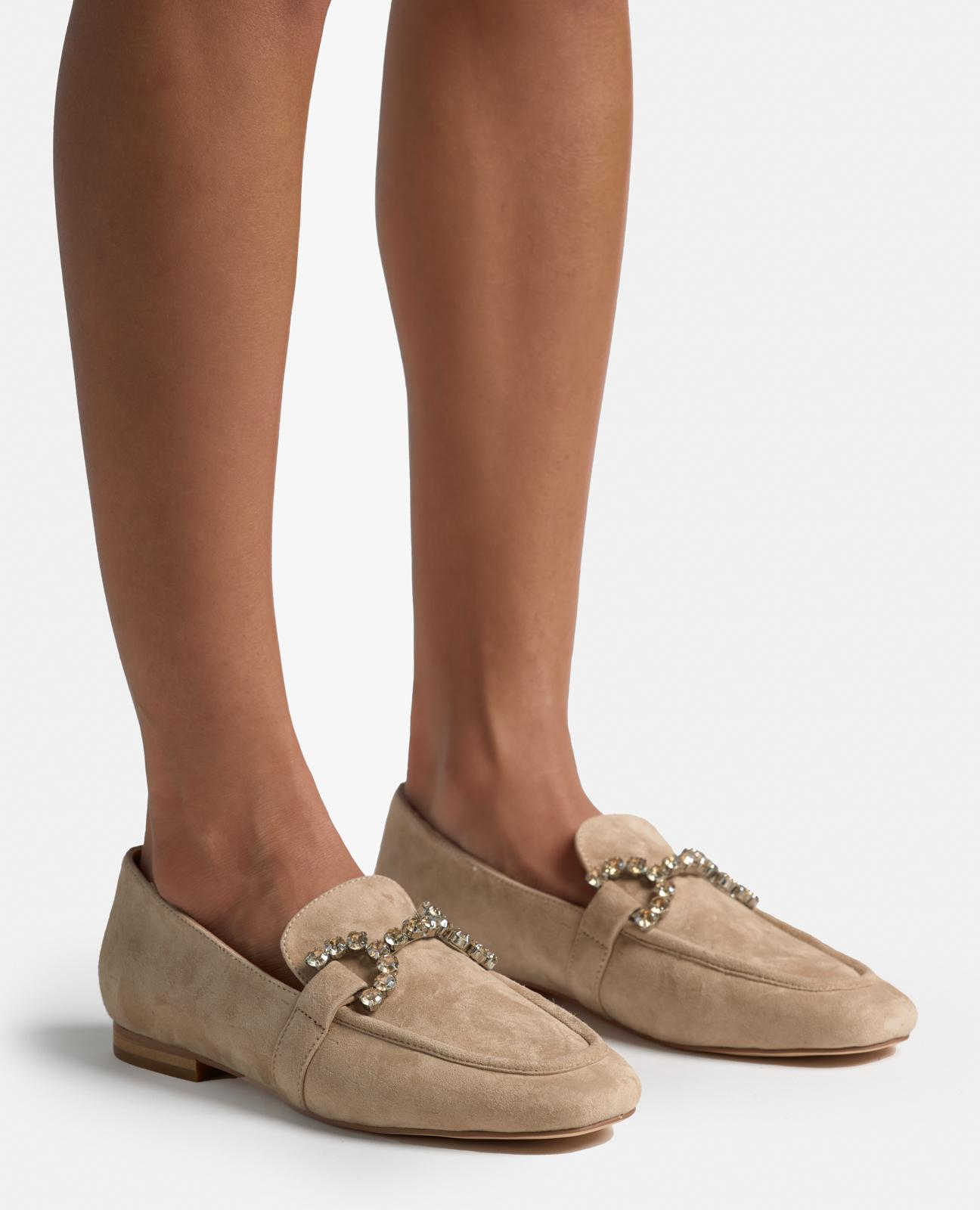 Mocasines planos de mujer de piel con punta afilada - Alma en Pena - Marrón Marrón-2